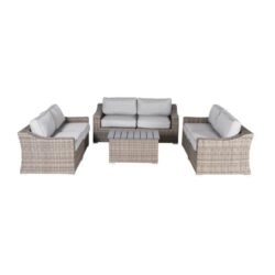 7 Piece Patio Sofa Set With Cushions For Outdoor Comfort - Gray Mix