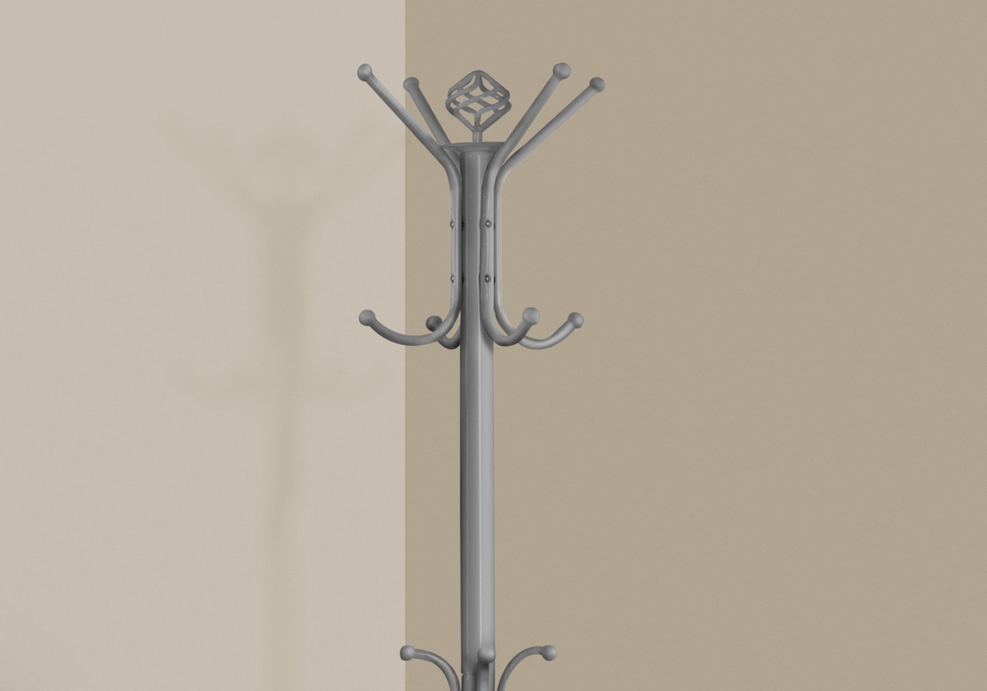 Free Standing Coat Rack 12 Hooks For Entryway - Silver - Image 3