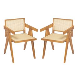 Chandigarh - Chic Arm Dining Chair Set (Set of 2) - Natural