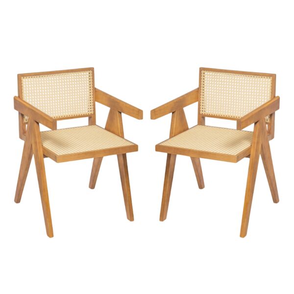 Chandigarh - Chic Arm Dining Chair Set (Set of 2) - Natural