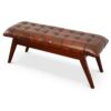 Maja - Mid-Century Modern Leather Bench - Cognac / Dark Brown - Image 11