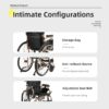 Lightweight Foldable Transport Wheelchair Square Tube Design Double Brakes Adjustable Handrail Breathable Seat Anti Backflip 250Lbs Capacity Easy Storage Color - Gold / Black - Image 7