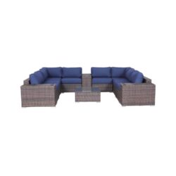 12 Piece Sectional Seating Group With Cushions Wicker - Brown