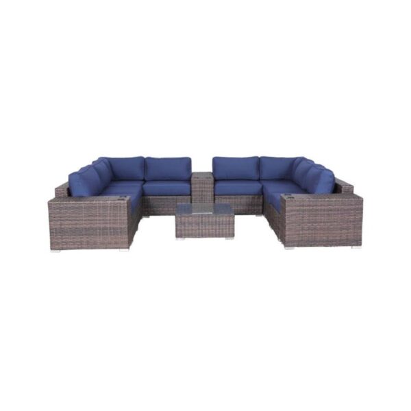 12 Piece Sectional Seating Group With Cushions Wicker - Brown