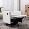 Modern Upholstered Rocker Nursery Chair Plush Seating Glider Swivel Recliner Chair - Beige - Image 9