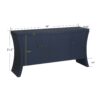 Refined Industrial 4 Door Credenza With Wooden Arc Legs & Bronze Clasps, Advanced Storage Design - Navy Blue - Image 3