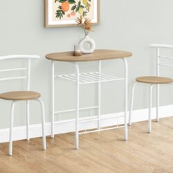 3 Pieces Dining Table Set, Small, Contemporary & Modern - Natural