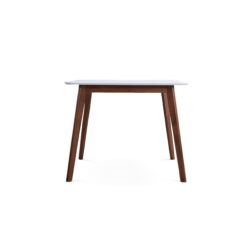 Benton - Modern Top Dining Table - Brown / Walnut Brown / White