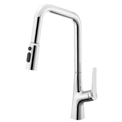 Kitchen Faucet 3 Function 360 Sprayer With 1 Touch Switching, Metal Construction - Chrome