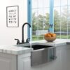 Kitchen Sink Faucet With 2 Handles, 3 Hole Installation - Matte Black - Image 4