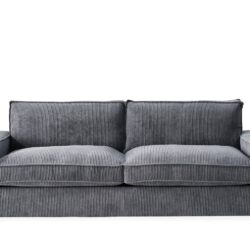Luxe - Corduroy Sofa With Sleek Design, Spacious And Comfortable 3 Seater Couch - Gray