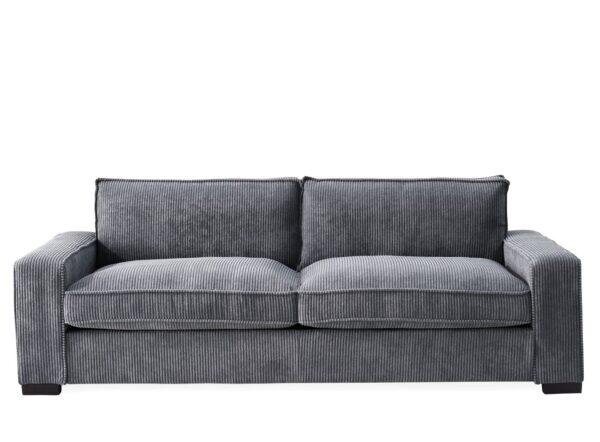 Luxe - Corduroy Sofa With Sleek Design, Spacious And Comfortable 3 Seater Couch - Gray