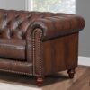 Alton Bay-Top Grain Leather Loveseat - Brown - Image 9