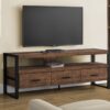 TV Stand, Console, Media Entertainment Center, Storage Drawers, Elegant Design - Brown - Image 5