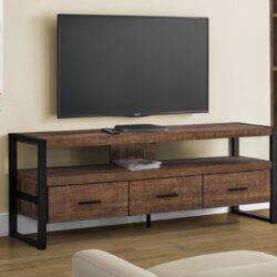 TV Stand, Console, Media Entertainment Center, Storage Drawers, Elegant Design - Brown