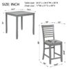 5 Piece Dining Table Set, Wooden Dining Square Table Set For 4, Counter Height Kitchen Table Set With Square Table And 4 Upholstered Chairs - Gray - Image 3