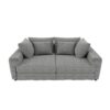 Plush Corduroy 4 Seat Sofa, Modern Comfy Upholstered Sofa Cloud Couch, Deep Seat Couches With Soft Pillows, Convertible Deep Seat Sofa Lounge Chair For Living Room Bedroom, Apartment, Office - Black - Image 7