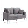 High Resilience Loveseat Sofa With Wooden Frame, Upholstered - Light Gray - Image 3