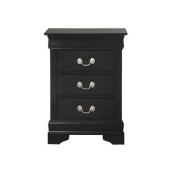 Louis Phillipe - 3 Drawer Nightstand - Black
