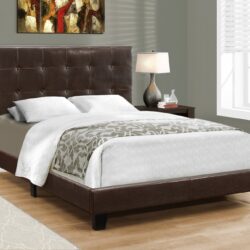 Full Size Bed, Upholstered, Transitional - Brown