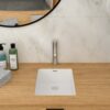 Vertical Undermount Bathroom Sink With Overflow - White - Image 2