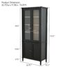 Vintage Display Cabinet With Double Glass Doors, Traditional Style For Collectibles, Ash Wood Veneer, 73.25" Tall - Black / Natural - Image 3
