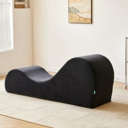 Solace - Chaise Lounge Chair Relaxation, Ergonomic Design With Soft Yet Firm High Density Foam Core, Removable Machinewashable Cover - Black