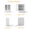 Buffet Cabinet With Double Glass Doors And Drawer, Storage Sideboard Cupboard For Living Room - White - Image 13