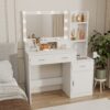 43.31" Newly Designed Smart Mirror Dressing Table With Drawers And Storage Cabinet, Dressing Table With Dressing Pad For Bedroom, Dressing Room - White - Image 4