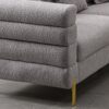 Luxurious And Comfortable Upholstered Sofa With Golden Legs And Pillows For Living Room And Reception Area - Gray - Image 6
