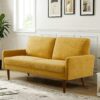 Sofa, European Style With Sleek Design, Modern & Vintage Flair, Upholstered 3 Seater Couch - Mustard Yellow - Image 6