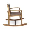 Outdoor Rocking Loveseat With Acacia Wood Frame - Natural - Image 6