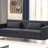 Aesthetic Sofas For Living Room, 3 Seater Couch With Classic Modern Appeal And Luxurious Soft Comfort, Easy To Maintain - Black - Image 9