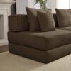 Oversized Upholstered Sectional Sofa Couch Set, Modular L Shaped Floor Sofa Set With 6 Pillows For Living Rooms - Brown - Image 19