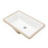Modern Rectangular Undermount Bathroom Sink With Overflow - White - Image 9