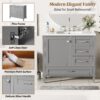 36" Bathroom Vanity With Solid Pine Frame And Soft Close Storage - Gray - Image 4