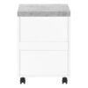 File Cabinet, Rolling Mobile, Storage Drawers, Printer Stand, Office, Cement Contemporary & Modern - White - Image 4