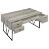 Charm - Writing Desk With 4 Drawers And Open Shelf - Driftwood / Gray - Image 6