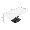 70.87" Modern Artificial Stone White Straight Edge Black Metal Leg Dining Table, Can Accommodate 6-8 People - White - Image 3