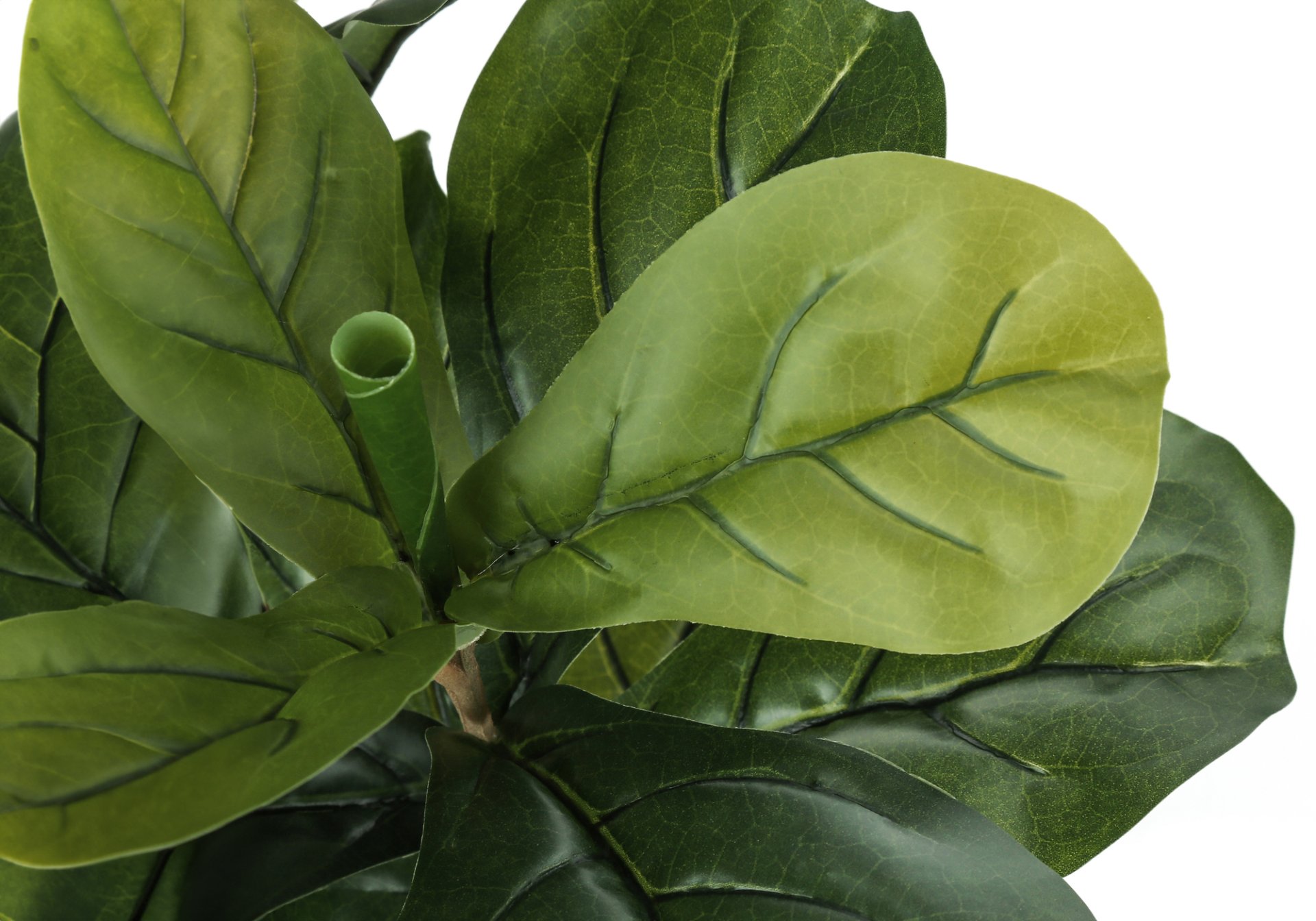 41" Tall, Artificial Plant, Fiddle Tree, Indoor, Faux, Fake, Floor, Greenery, Potted, Real Touch, Decorative - Green / Black - Image 3