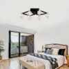 6 Light Crystal Ceiling Light For Dining Room, Modern Ceiling Lamp With Light Fixture For Farmhouse Entryway Living Room (6*G9 Bulbs Included) - Matte Black - Image 3