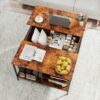 Lift Top Coffee Table With Storage, Adjustable Height Living Room - Black / Brown - Image 10
