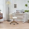 Office Desk Chair, Upholstered Home Office Desk Chairs With Adjustable Swivel Wheels, Ergonomic Office Chair For Living Room, Bedroom, Office, Vanity Study - Beige - Image 17