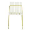 4 Piece Set Of Modern Color Block Designed Single Chairs, UV Resistant And Rust Proof - Grain Yellow / White - Image 7