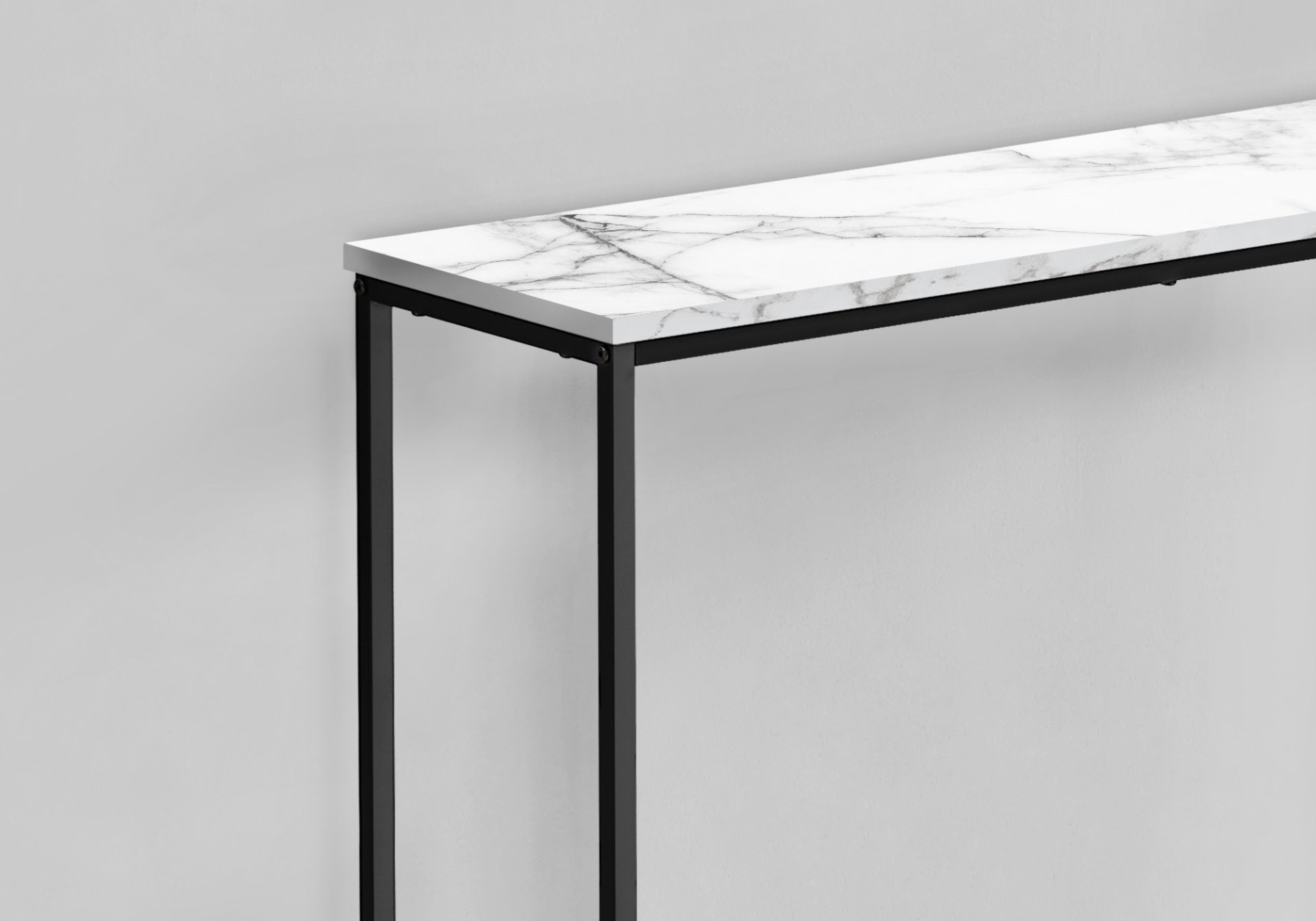 Accent Console Table For Entryway, Contemporary And Modern - White Marble - Image 3