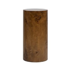 Nebula - Burl Accent Pillar Side Table - Medium Brown