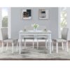5 Piece Wooden Dining Table Set With Rectangular Table And 4 Upholstered Chairs Dining Room Set With Crystal Decoration For Kitchen Or Dining Room - Light Gray / White - Image 2