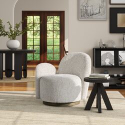 Duo - LAF One-Arm Swivel Accent Chair - Multi Greige Beige