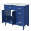 Bathroom Vanity With Sink, Soft Close Doors, Construction - Blue - Image 14