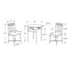 Dining Table Set Small Round 3 Pieces Set - Gray - Image 5